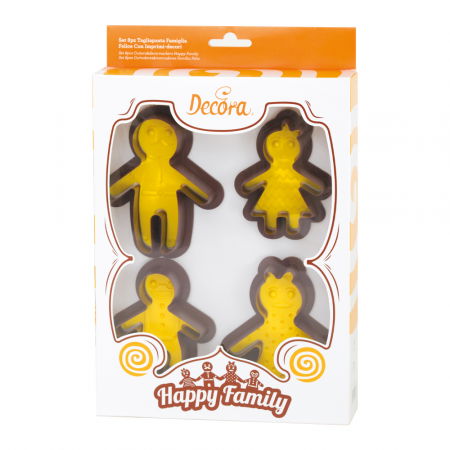 Cofetarie - Ustensile - Familia Fericita - Decupatoare Plastic 6 - 11 x 8 x H 2.2 cm, Set 4 buc
