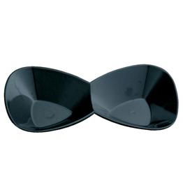 Accesorii Candy Bar, Bufet, Catering - Farfuriute Double 11 x 6.5 x H 2 cm, Plastic Negru, Set 100 Buc