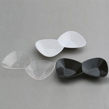 Accesorii Tort, Candy Bar, Bufet - Farfuriute Double 11 x 6.5 x H 2 cm, Plastic Transparent, Set 100 Buc