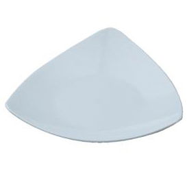 Accesorii Tort, Candy Bar, Bufet - Farfuriute Triangle Ø 9 x H 1.5 cm, Plastic Alb, Set 100 Buc
