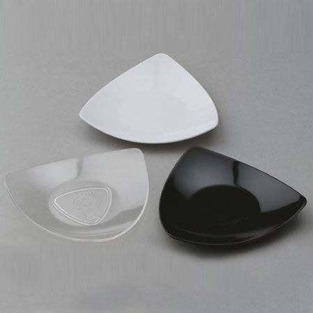 Accesorii Tort, Candy Bar, Bufet - Farfuriute Triangle Ø 9 x H 1.5 cm, Plastic Negru, Set 100 Buc