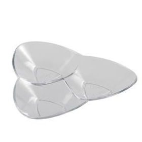 Accesorii Tort, Candy Bar, Bufet - Farfuriute Triple 11.5 x 10.5 x H 1.5 cm, Plastic Transparent, Set 25 Buc