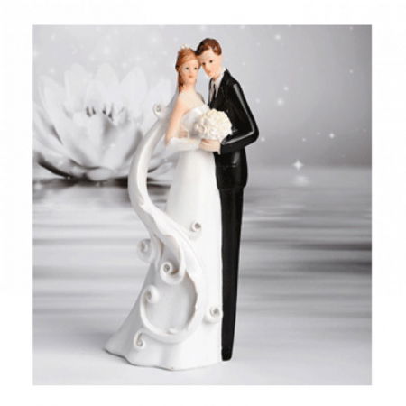 Ustensile si Accesorii Tort - Figurina necomestibila Mire si Mireasa Elegant H 21 cm