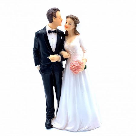 Ustensile si Accesorii Tort - Figurina necomestibila Mire si Mireasa Iubire H 14.5