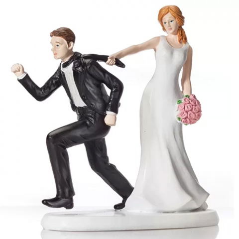 Ustensile si Accesorii Tort - Figurina Tort Necomestibila, Mire si Mireasa Comic Moment H 15 cm