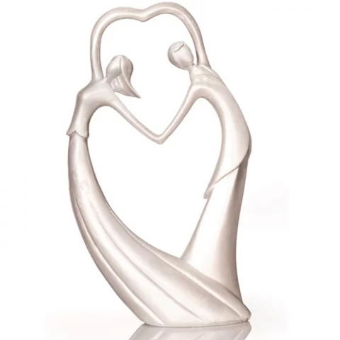Ustensile si Accesorii Tort - Figurina Tort Necomestibila, Mire si Mireasa Inima Stilizat H 19 cm