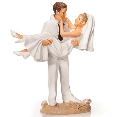 Ustensile si Accesorii Tort - Figurina Tort Necomestibila, Mire si Mireasa Just Married H 13 cm