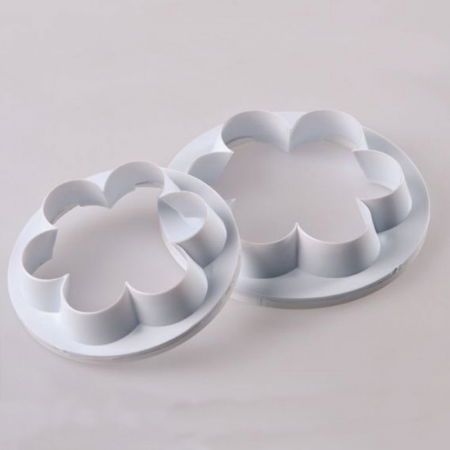 Ustensile Decor Pasta de Zahar - Floare 6 Petale - Decupatoare Plastic Ø 6.5 si 7.5 cm, Set 2 Buc