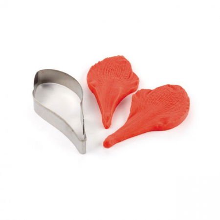 Ustensile Decor Pasta de Zahar - Crin Amaryllis Petale - Decupator Inox si Mulaj Silicon 12 x 6 cm, Set 3 Buc