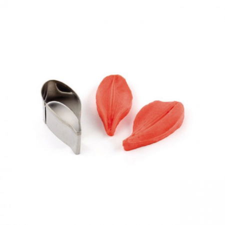 Ustensile Decor Pasta de Zahar - Crin Mic Petale - Decupator Inox si Mulaj Silicon 5.4 x 2.5 cm, Set 3 Buc