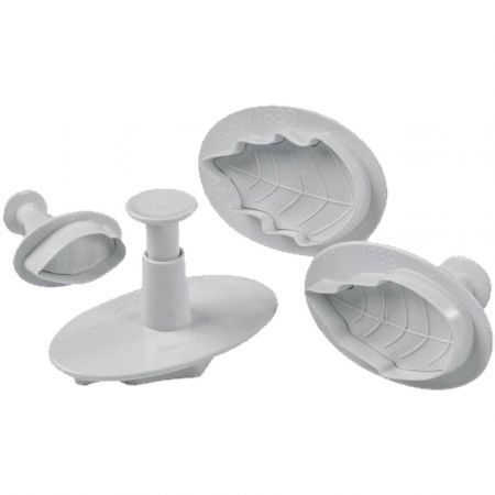 Ustensile Decor Pasta de Zahar - Floare de Craciun - Decupatoare Plastic cu Extractor Ø 3.2 - 6 cm, Set 4 Buc