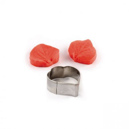 Ustensile Decor Pasta de Zahar - Hortensie Petale - Decupator Inox si Mulaj Silicon Ø 3 cm, Set 3 Buc