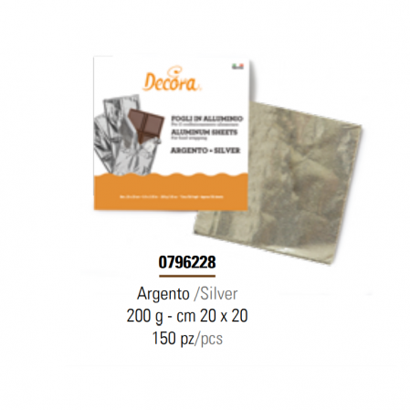 Ambalaje, Etichete, Suporturi - Foite Ambalare, Aluminiu Argintiu 20 x 20 cm, 150 Buc