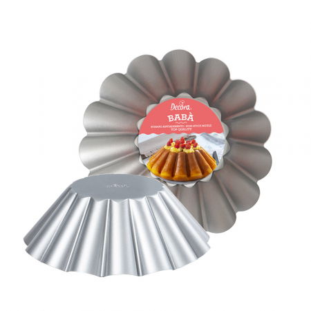 Cofetarie - Ustensile - Forma Coacere Baba / Savarina Ø 24 x H 8 cm, Otel Antiaderent