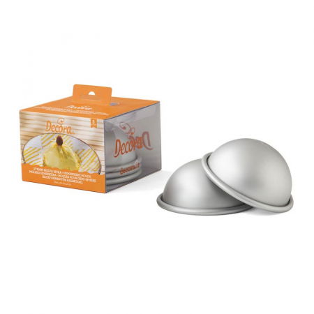 Cofetarie - Ustensile - Forma Coacere Semisfera, Ø 10 x H 5.2 cm, Aluminiu Anodizat, 3 buc