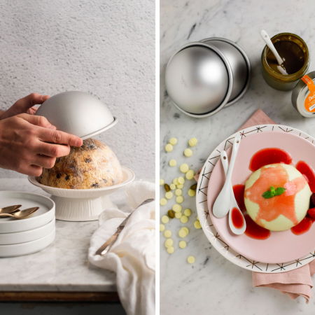 Cofetarie - Ustensile - Forma Coacere Semisfera, Ø 22 x H 11 cm, Aluminiu Anodizat, 1 buc