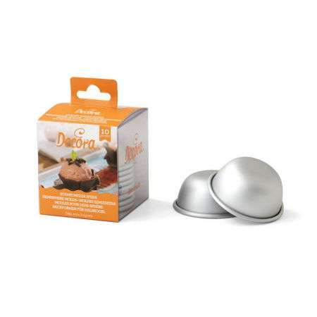 Cofetarie - Ustensile - Forma Coacere Semisfera Ø 5 x H 2.3 cm, Aluminiu Anodizat, 10 buc