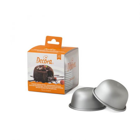 Cofetarie - Ustensile - Forma Coacere Semisfera, Ø 7 x H 3.5 cm, Aluminiu Anodizat, 10 buc