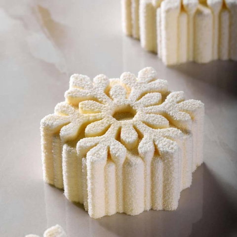 Forme de Silicon Cofetarie - Forma Pavoflex 30x40 Fulg de Nea Ø 7.5 x H 3.5 cm, 12 cavitati, 110 ml