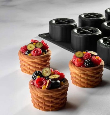 Forme de Silicon Cofetarie - Forma Pavoflex 30x40 Panier Ø 7.4 x H 4.5 cm, 12 cavitati, 135 ml