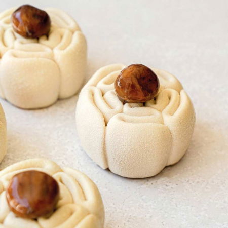 Forme 30x40cm Monoportii, Mignon - Forma Pavoflex 30x40cm Dentelle Ø 7.5 x H 4.5 cm, 130 ml, 12 cavitati