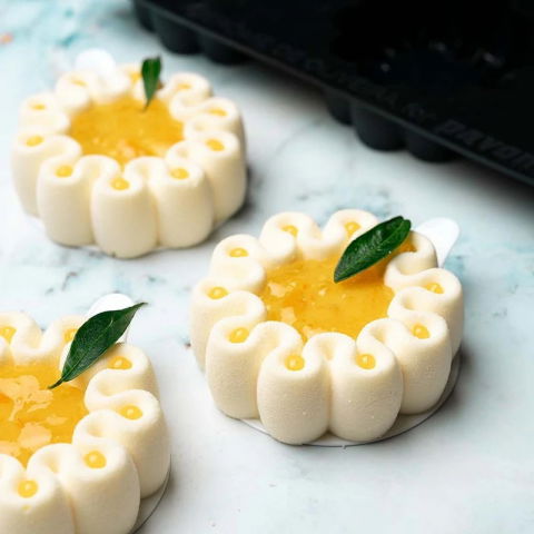 Forme Silicon Monoportii, Mignon - Forma Pavoflex 30x40cm Ondulation 12 cavitati, Ø 8 x H 3 cm, 115 ml