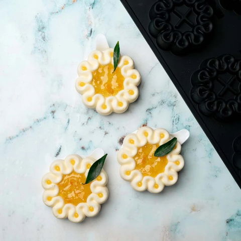 Forme Silicon Monoportii, Mignon - Forma Pavoflex 30x40cm Ondulation 12 cavitati, Ø 8 x H 3 cm, 115 ml