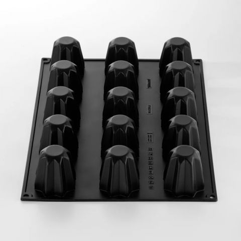 Forme Silicon Monoportii, Mignon - Forma Pavoflex 30x40cm Pandoro 15 cavitati, Ø 6.5 x H 6.5 cm, 120 ml