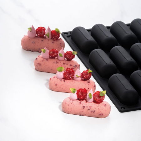 Forme de Silicon Cofetarie - Forma Pavoflex Confy40time 12 cavitati, 8 x 3 x H 2.4 cm, 40 ml