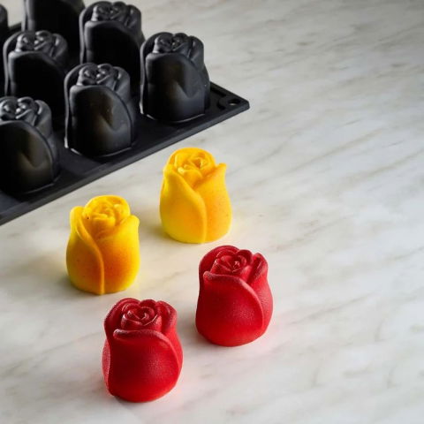 Forme Silicon Monoportii, Mignon - Forma Pavoflex Romance40time 15 cavitati, Ø 4 x H 4.5 cm, 40 ml