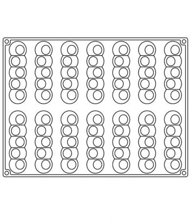 Forme 30x40cm Monoportii, Mignon - Forma Silicon Bachour, Monoportii Pelota, 13 x 3.2 x h 2.8 cm, 90 ml, 14 cavitati