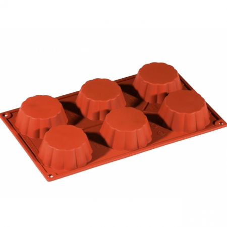 Forme de Silicon Cofetarie - Forma Silicon Brioche/Savarina Ø7.9xh3 cm, 6 cavitati