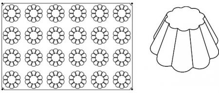 Forma Pavoflex 60x40 cm Brioche / Savarina Ø7.9xh3.7 cm, 24 cavitati [3]