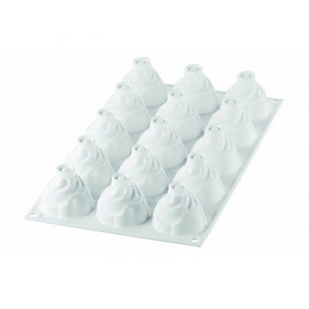Forme Silicon Monoportii, Mignon - Forma Silicon Chantilly Mini Ø 4.7 x H 4.2 cm, 15 cavitati, 30 ml