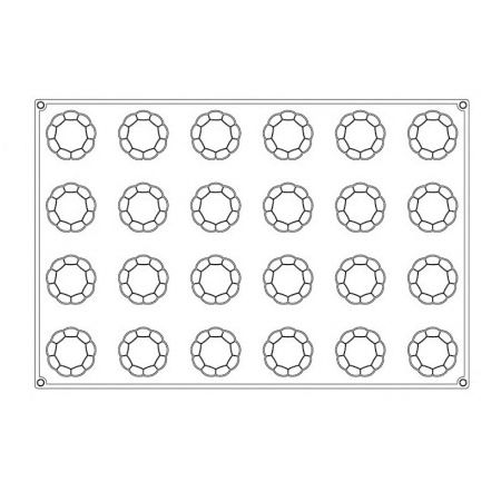 Forme 60x40cm Monoportii, Mignon - Forma Pavoflex 60x40 cm Charlotte Ø6.5xh3.8 cm, 24 cavitati, 105 ml