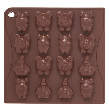 Forme Multicavitati Mici - Forma Silicon Chocoice Ferma, 16 cavitati