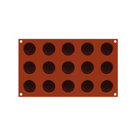 Forme Silicon Monoportii, Mignon - Forma Silicon Cilindru Decor Maur Ø 4 x H 1.6 cm, 15 cavitati, 19 ml (SF378)