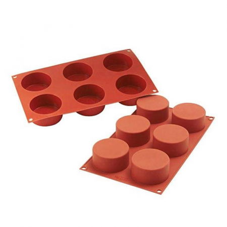 Forme de Silicon Cofetarie - Forma Silicon Cilindru Ø7xH3.5cm, 6 cavitati (SF127)