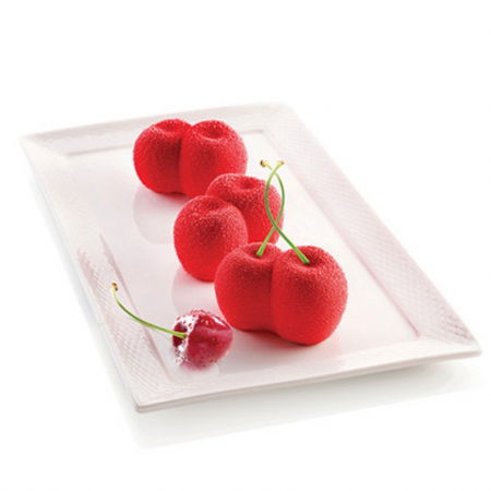 Forme de Silicon Cofetarie - Forma Silicon Cireasa 7.5 x 5 x H 4.5 cm, 6 cavitati x 105 ml