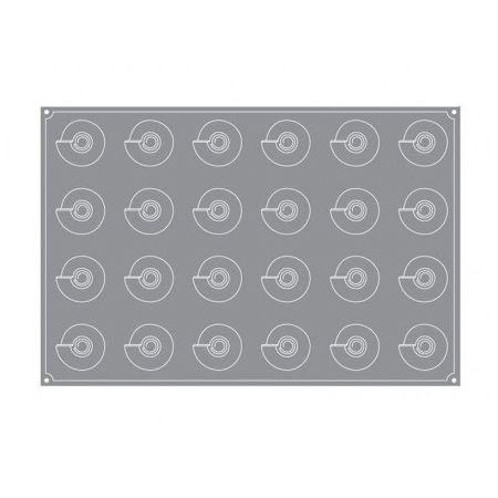 Forme 60x40cm Monoportii, Mignon - Forma Pavoflex 60x40 cm Con Ø6xh6.5 cm, 24 cavitati, 125 ml