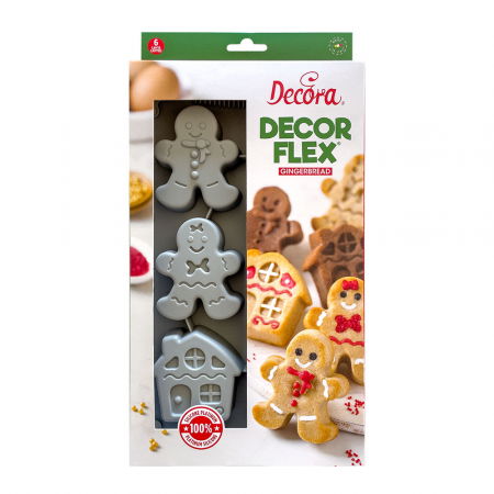 Forme de Silicon Cofetarie - Forma Silicon Craciun Gingerman 3 modele, Casauta, 6 cavitati