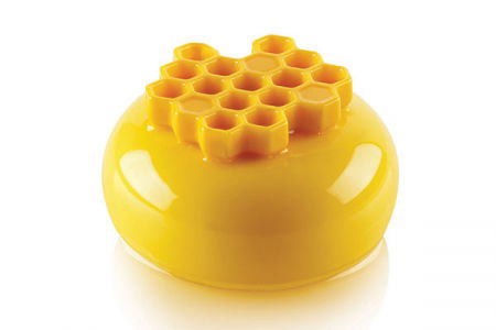 Forme de Silicon Cofetarie - Forma Silicon Decor Top/Insertie, Fagure Ø 4.5 x H 0.8 cm, 15 cavitati (MIEL 8)