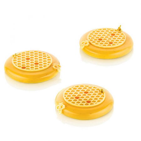 Forme de Silicon Cofetarie - Forma Silicon Decor Top/Insertie, Fagure Ø 7.5 x H 0.2 cm, 5 cavitati (ALVEOLE 3)