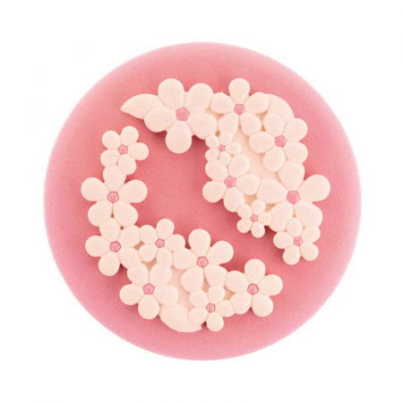 Forme de Silicon Cofetarie - Forma Silicon Decor Top/Insertie Flora Ø 14 x H 1 cm, 2 cavitati, 80 ml