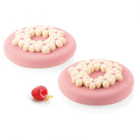 Forme de Silicon Cofetarie - Forma Silicon Decor Top/Insertie Flora Ø 7.5 x H 0.75 cm, 6 cavitati, 19 ml