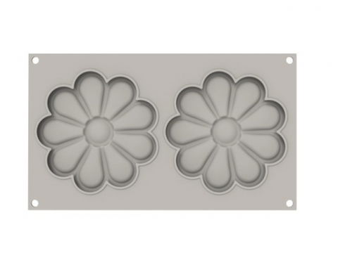 Forma Silicon Decor Top/Insertie, Flower Ø14xH1cm, 2 cavitati, 200 ml [2]