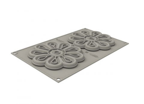 Forme Silicon pentru Decor si Plating - Forma Silicon Decor Top/Insertie, Flower Ø14xH1cm, 2 cavitati, 200 ml