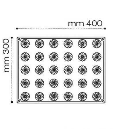 Forme de Silicon Cofetarie - Forma Silicon Delice, Mignon Ø 3.6 x h 2.9 cm, 18 ml, 30 cavitati