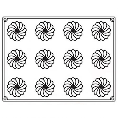 Forme 30x40cm Monoportii, Mignon - Forma Silicon Delice, Monoportii Ø 6.4 x h 5.2 cm, 100 ml, 12 cavitati