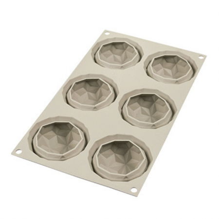 Forme de Silicon Cofetarie - Forma Silicon Diamant Ø 6.8 x H 4.2 cm, 6 cavitati x 110 ml, Mini Ge mma
